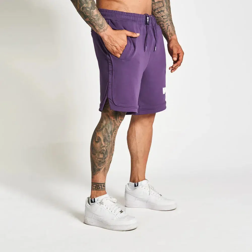 RZIST NEVER SETTLE MEN'S PURPLE CASUAL SHORTS