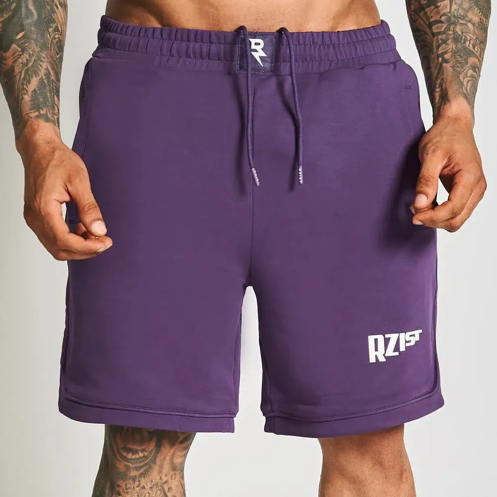 RZIST NEVER SETTLE MEN'S PURPLE CASUAL SHORTS