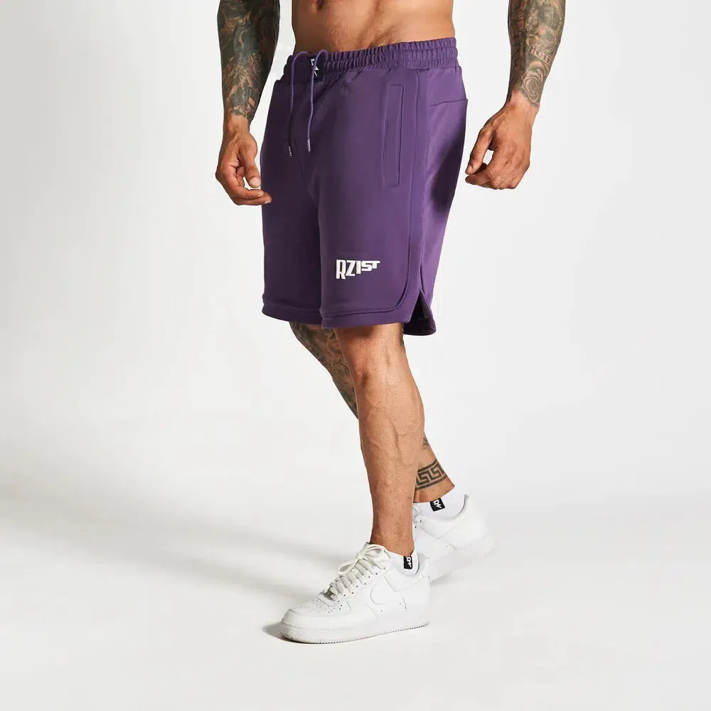 RZIST NEVER SETTLE MEN'S PURPLE CASUAL SHORTS