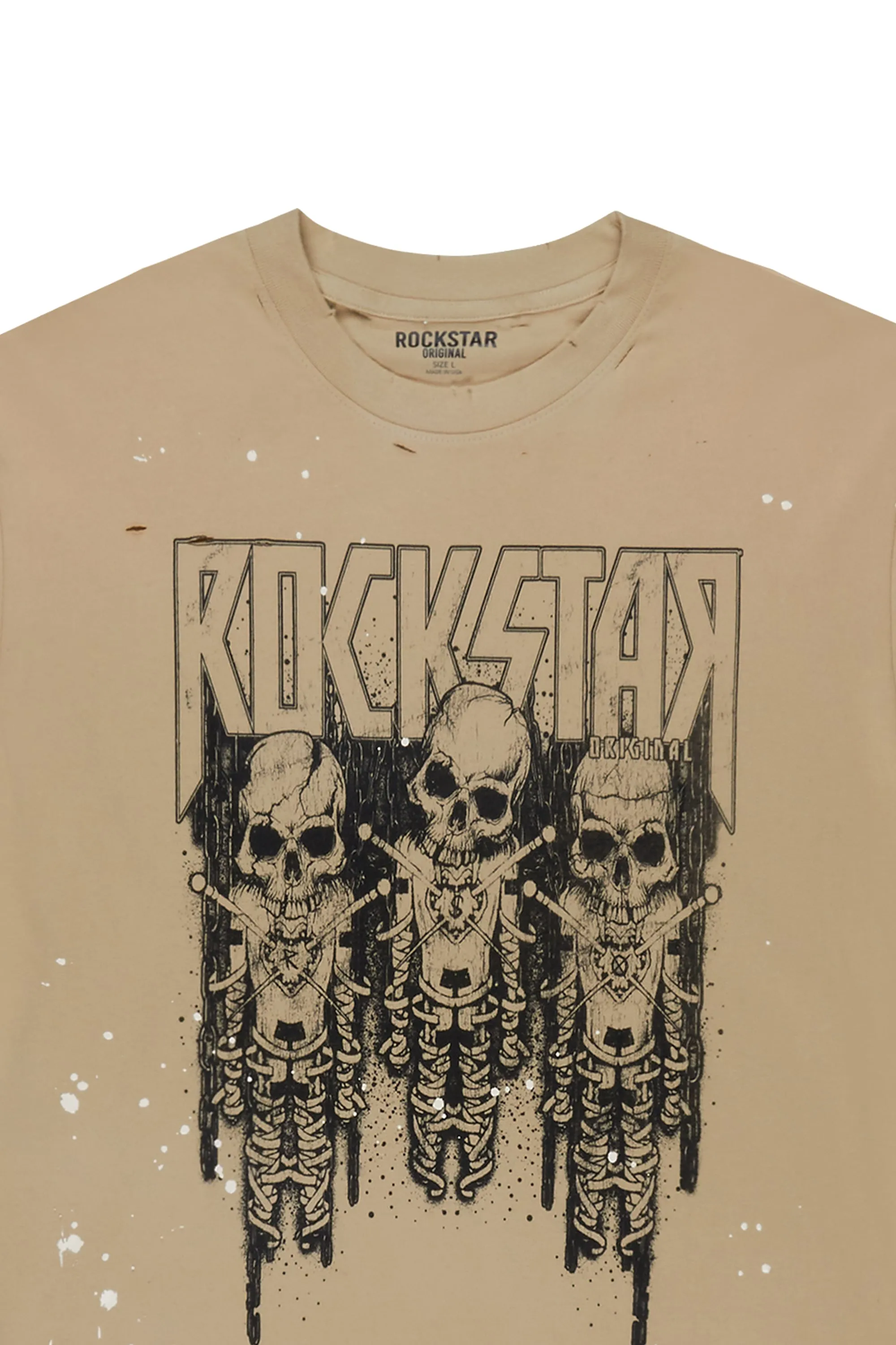 Sabbath Beige Oversized Graphic T-Shirt