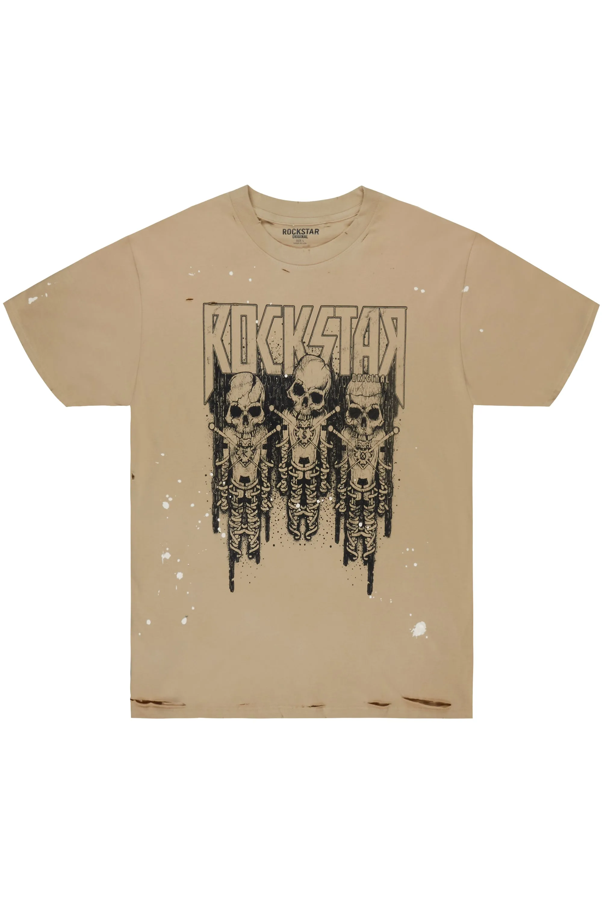 Sabbath Beige Oversized Graphic T-Shirt