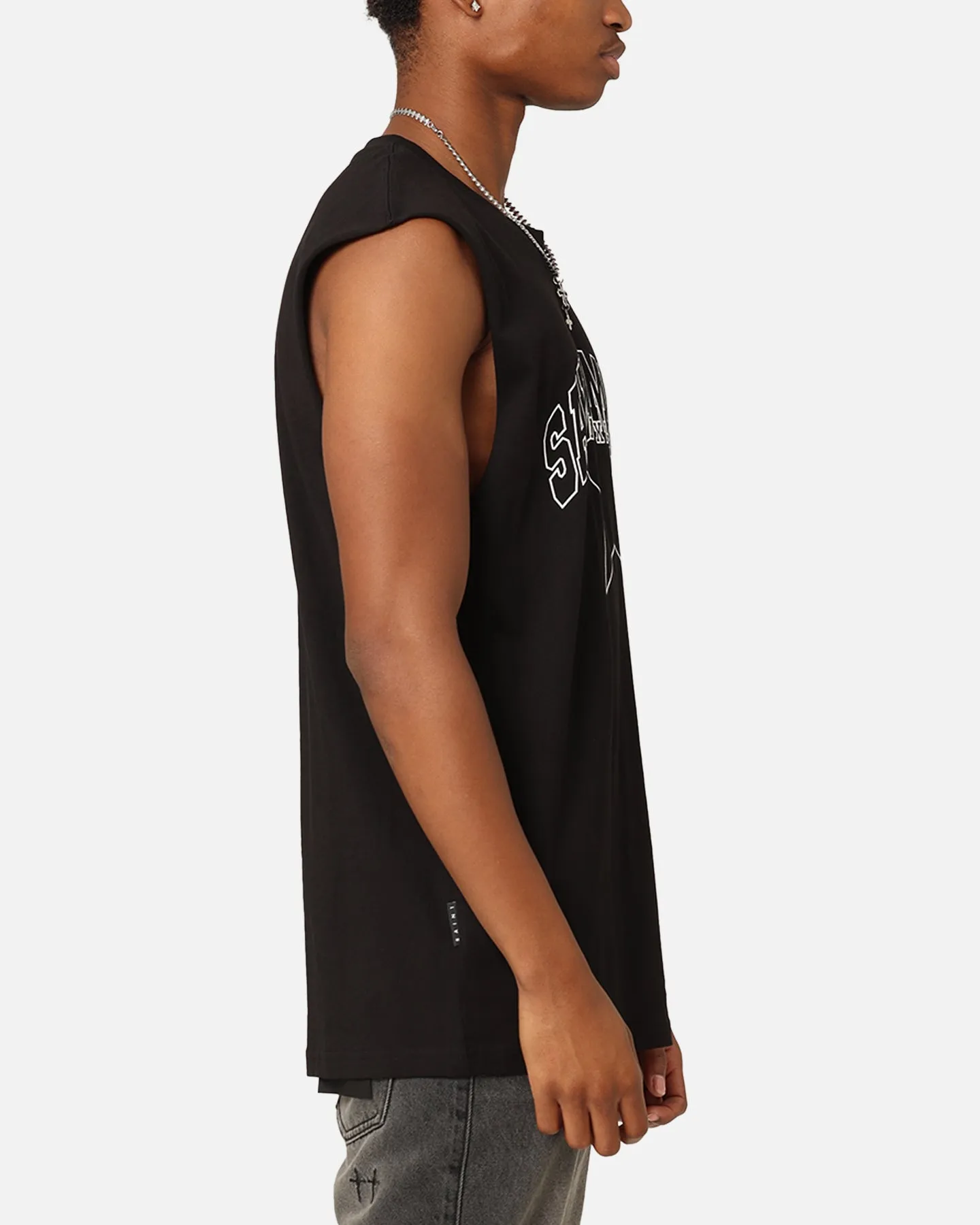 Saint Morta College Star Oversized Muscle T-Shirt Black