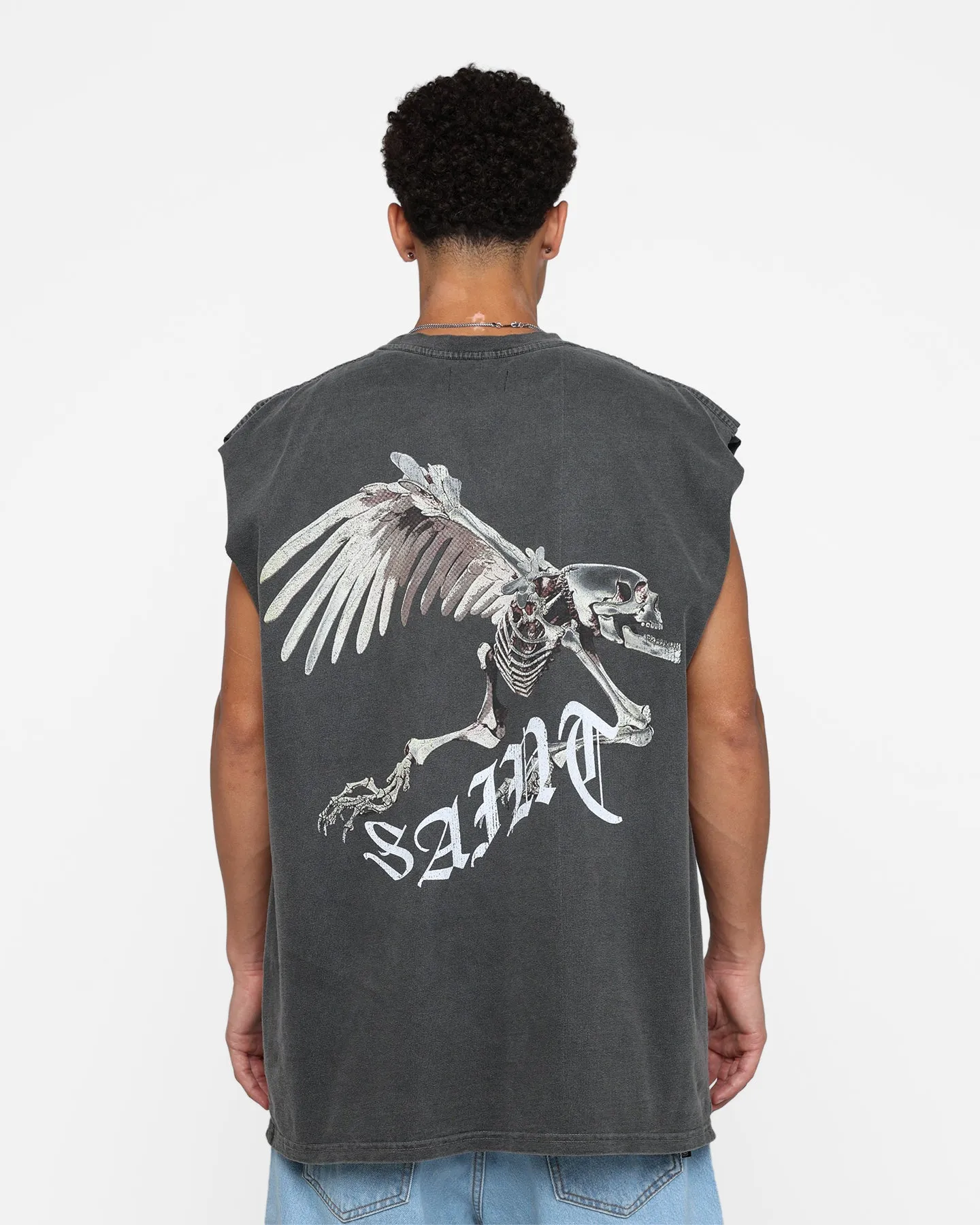 Saint Morta Departed Muscle T-Shirt Black Wash