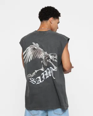 Saint Morta Departed Muscle T-Shirt Black Wash