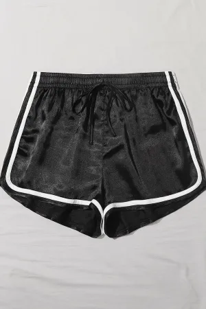 Satin Black Dolphin Shorts