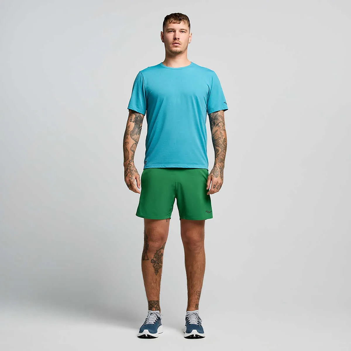 Saucony Stopwatch Short Sleeve Tee | Bayside Heather | Mens