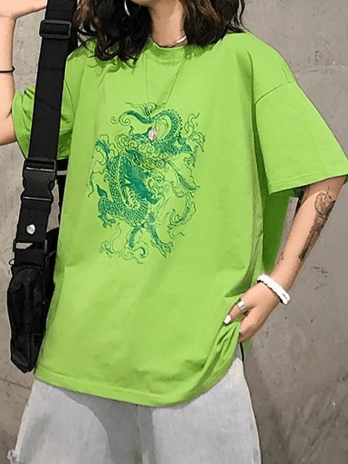 Short-Sleeve Dragon Graphic Tee