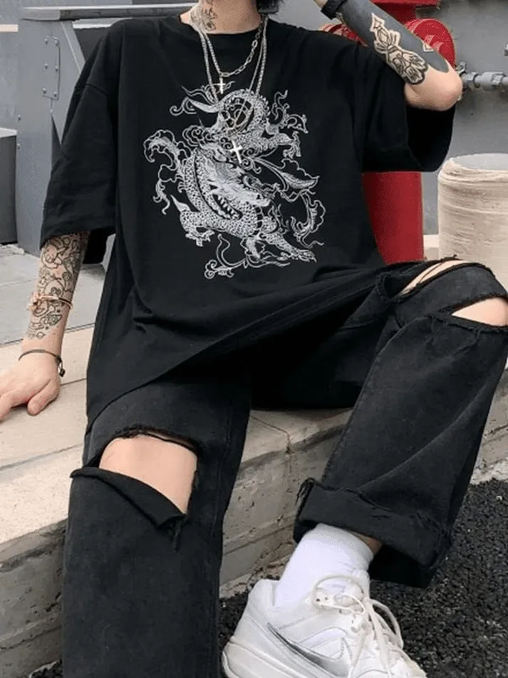 Short-Sleeve Dragon Graphic Tee