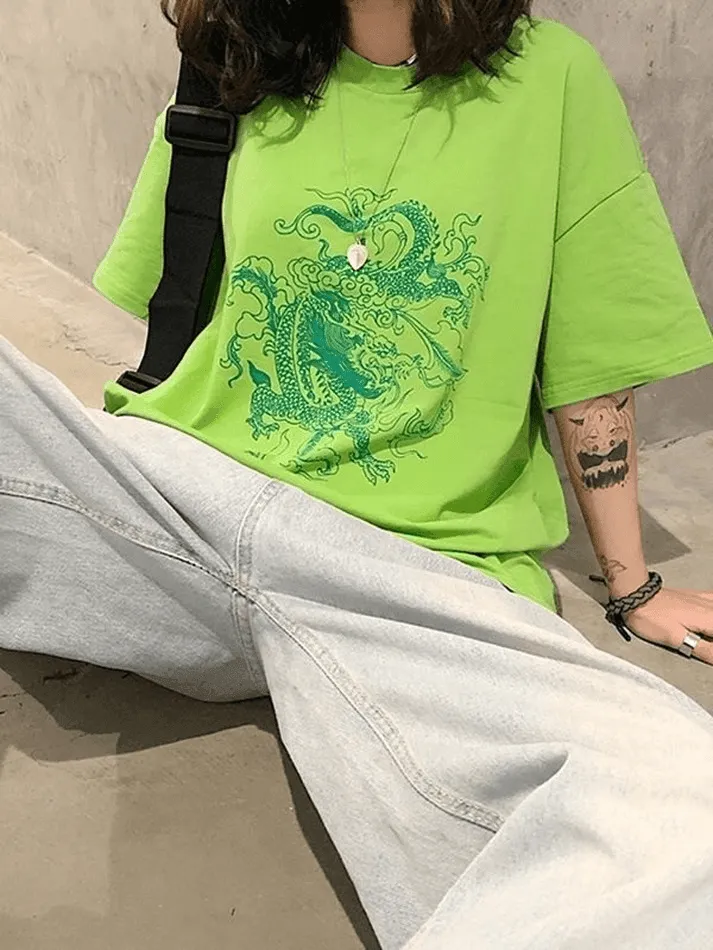 Short-Sleeve Dragon Graphic Tee