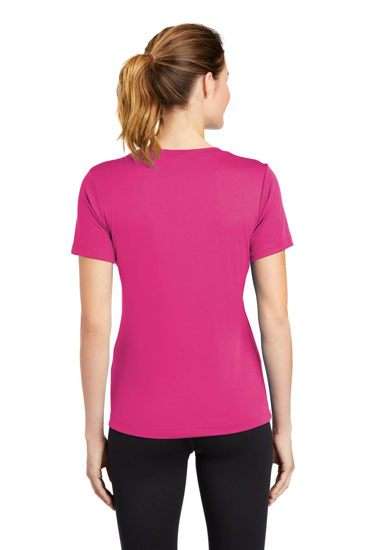 Sport-Tek Ladies PosiCharge Competitor Customized V-Neck Tee's, Pink Raspberry