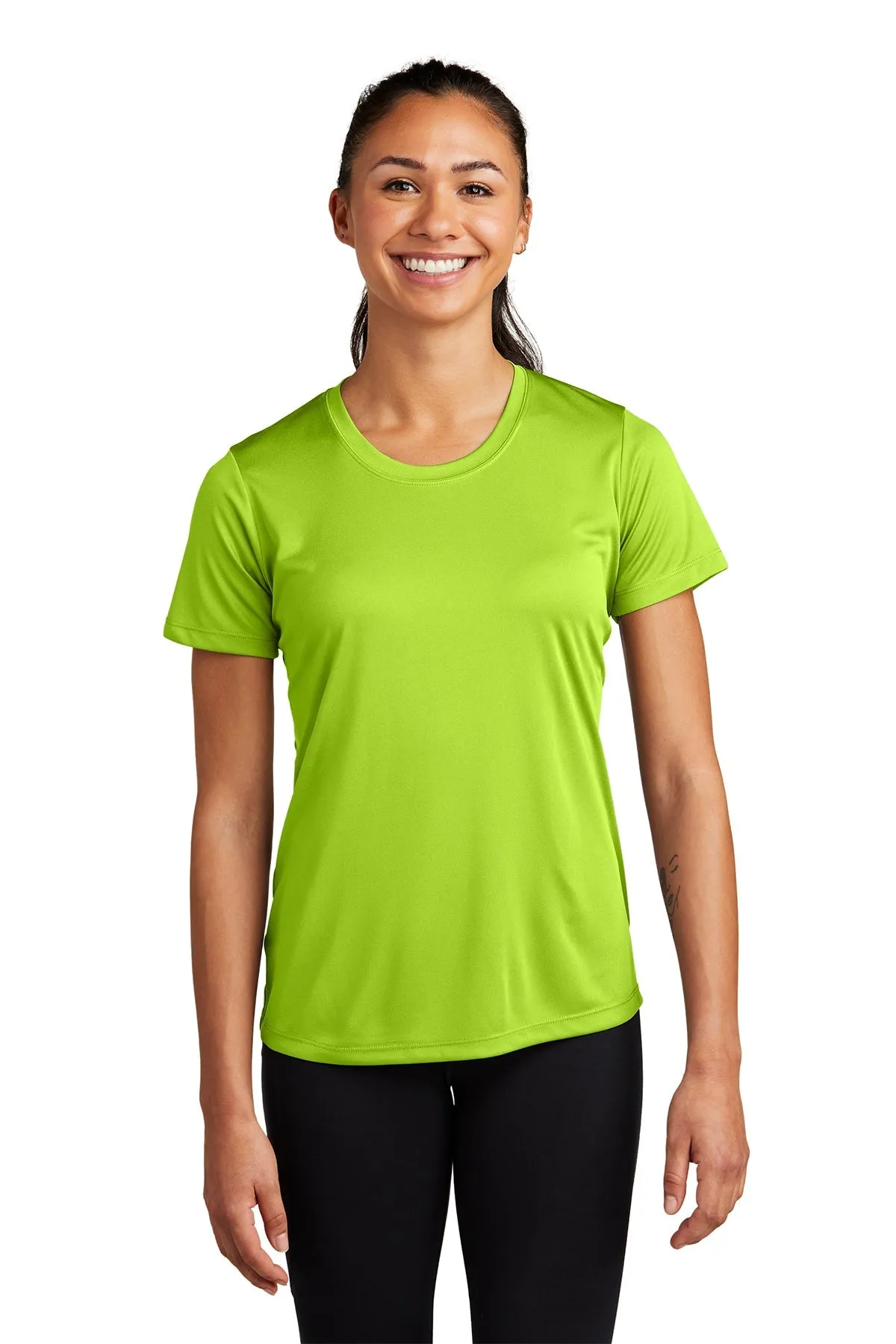 Sport-Tek Ladies PosiCharge Customized Competitor Tee's, Lime Shock