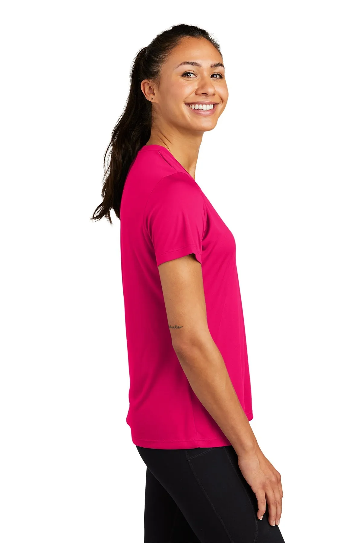 Sport-Tek Ladies PosiCharge Customized Competitor Tee's, Pink Raspberry