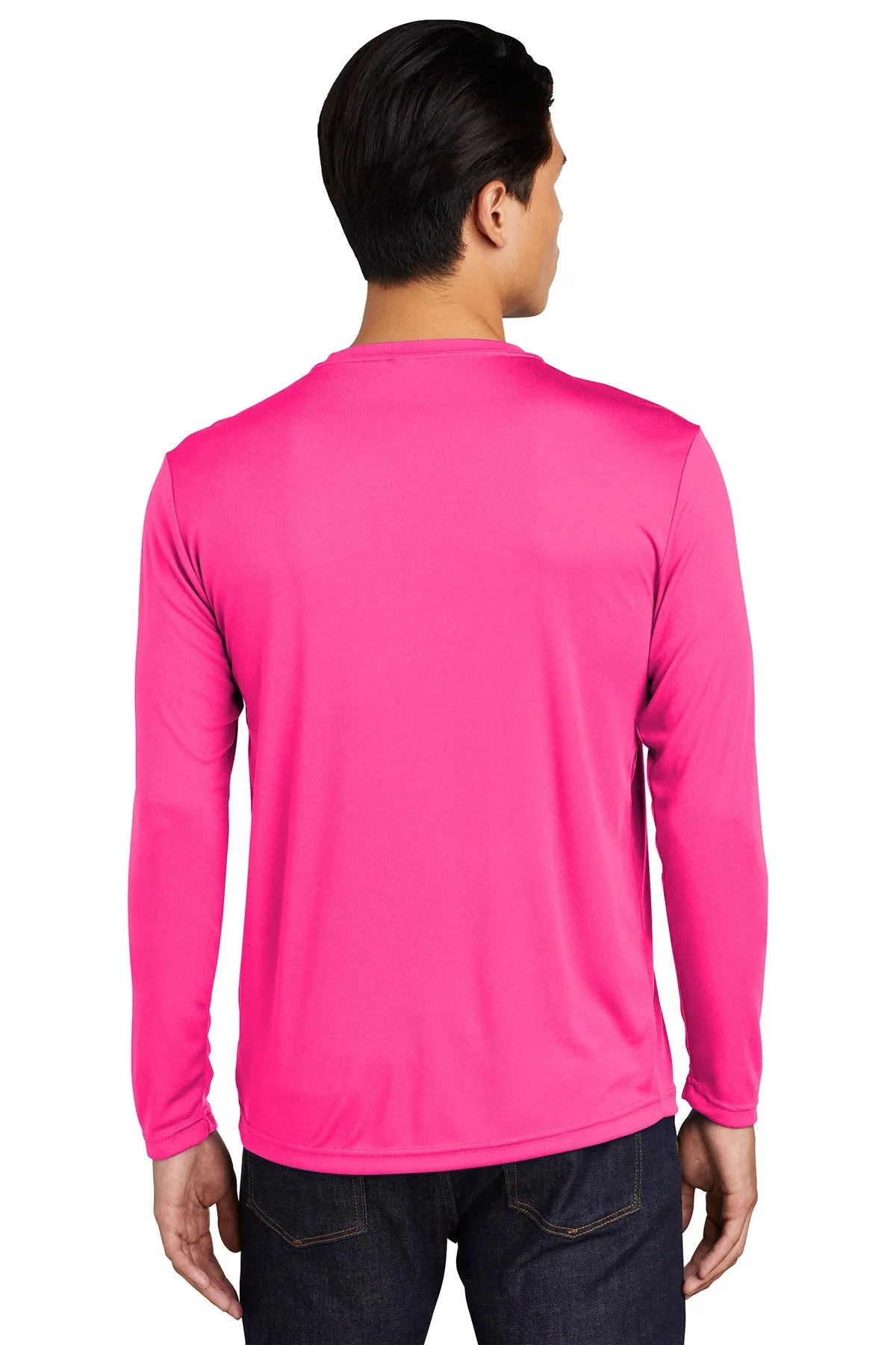 Sport-Tek Long Sleeve PosiCharge Customized Competitor Tee's, Neon Pink