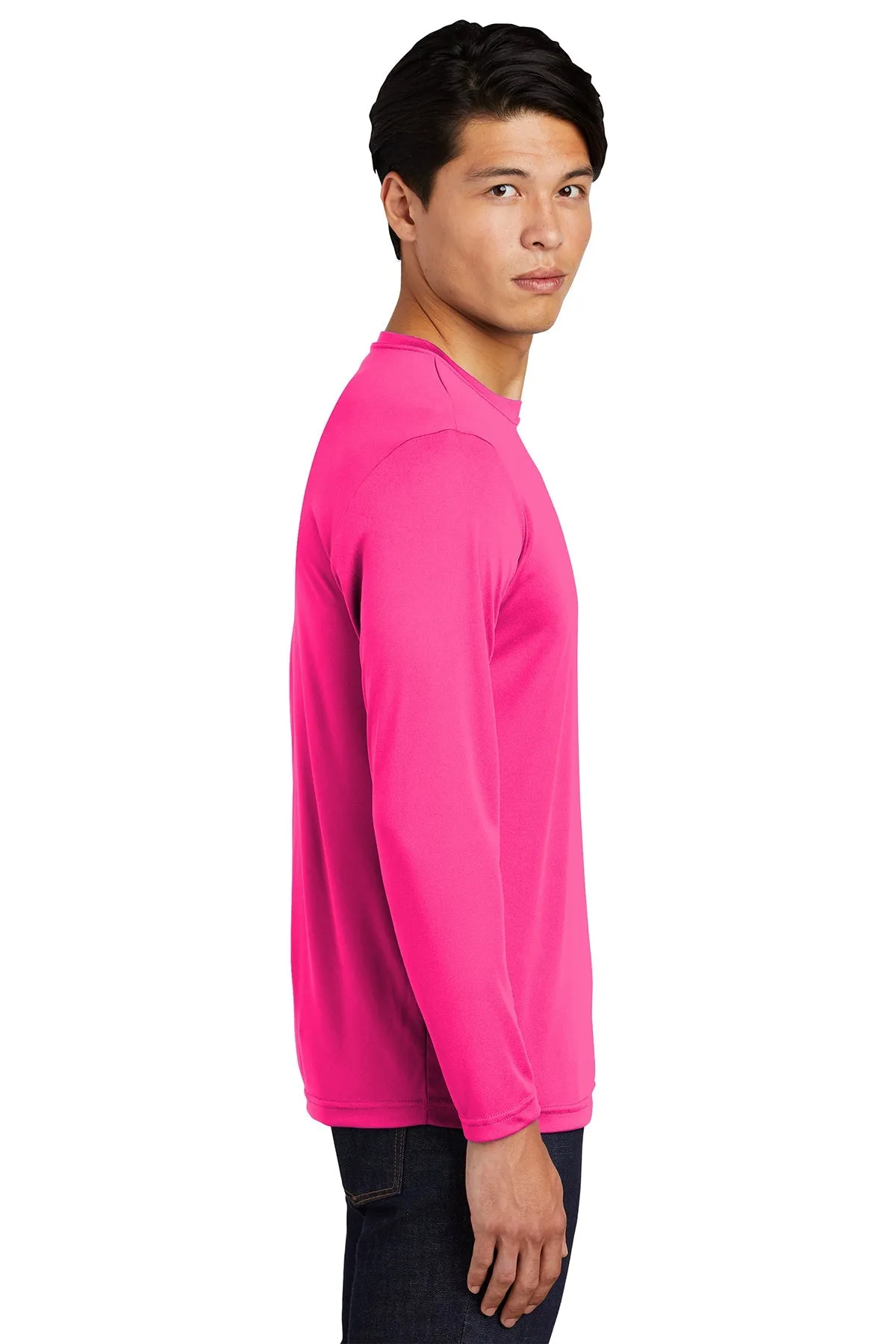 Sport-Tek Long Sleeve PosiCharge Customized Competitor Tee's, Neon Pink