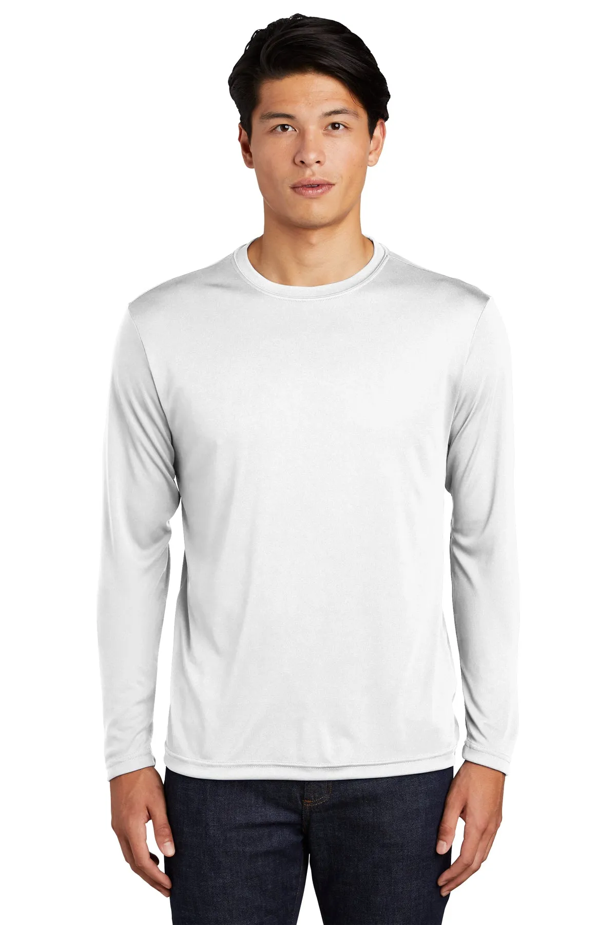 Sport-Tek Tall Long Sleeve PosiCharge Customized Competitor Tee's, White