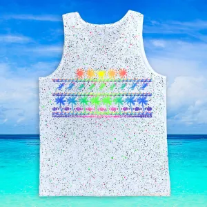 Surf N' Sun - 1980's Splatter Glow White Tank