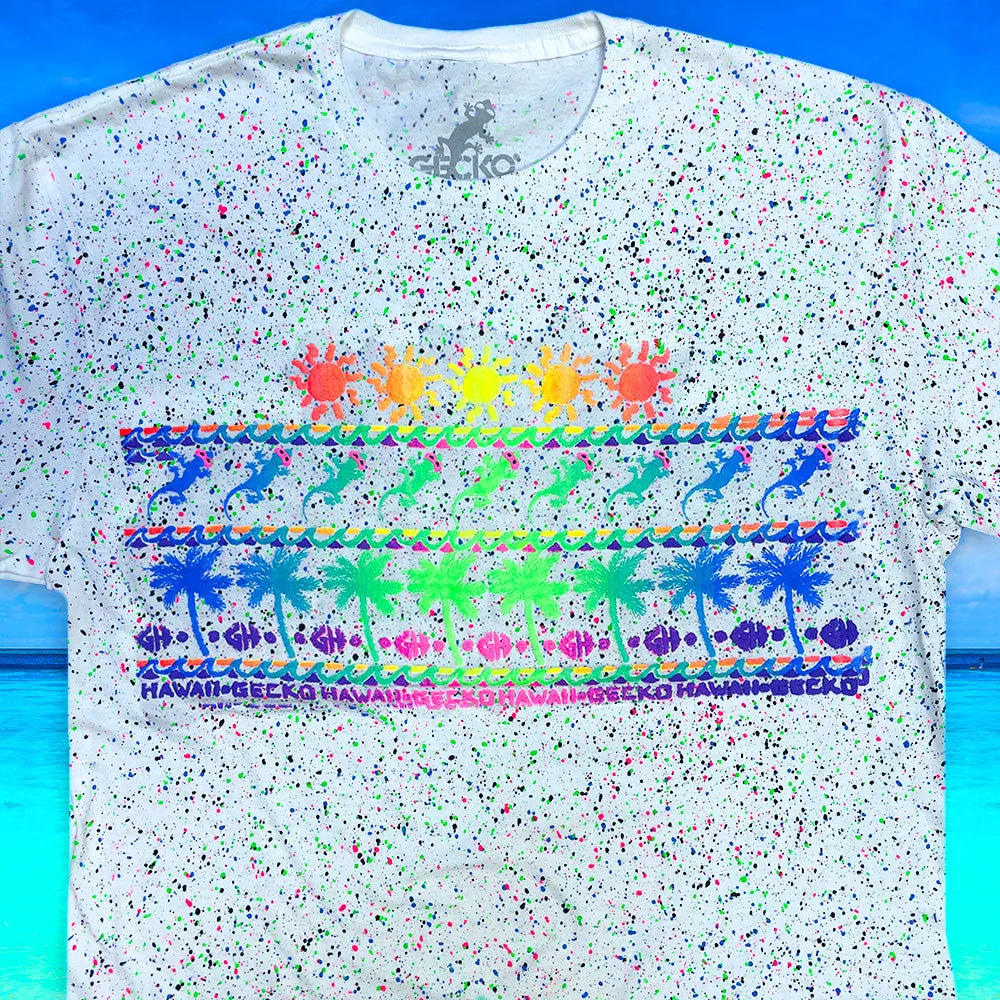 Surf N' Sun - Summer Splatter White Glow Tee