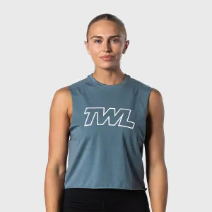 TWL - WOMEN'S SLASH CROP - ATHLETE - PEWTER/WHITE