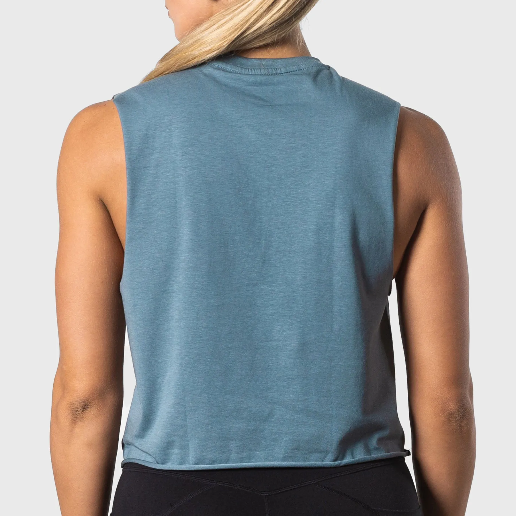 TWL - WOMEN'S SLASH CROP - ATHLETE - PEWTER/WHITE