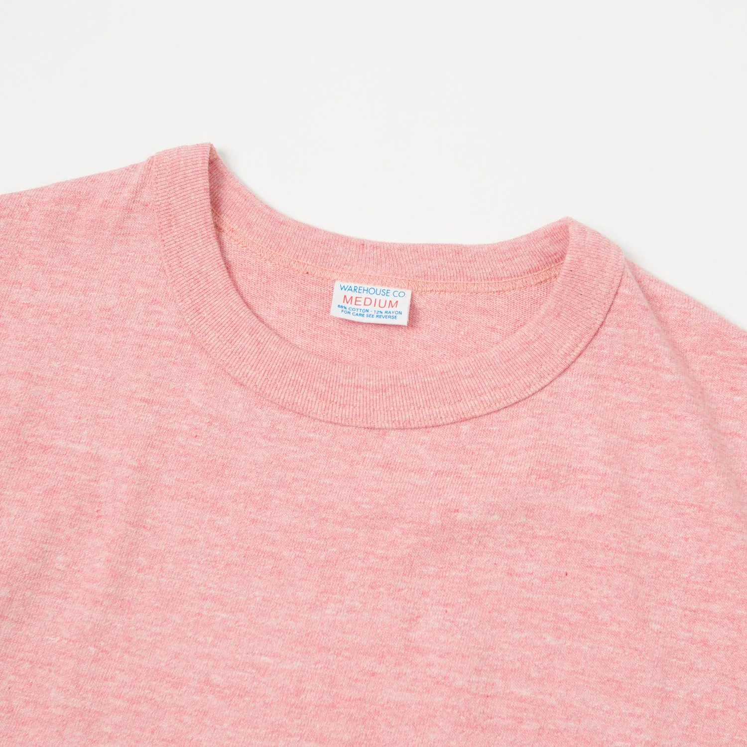 Warehouse & Co 4096 Heather Plain Crew Neck Tee - Red