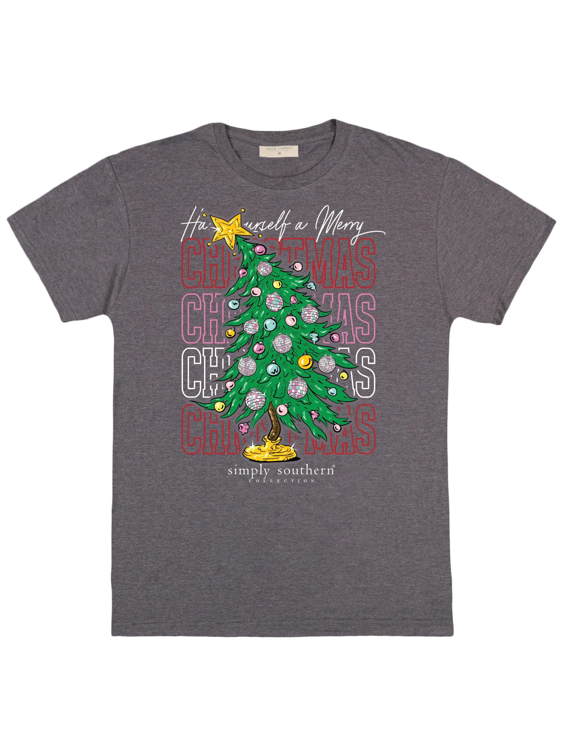 Youth 'Have Yourself A Merry Little Christmas' Disco Ball Short Sleeve Tee by Simply Southern